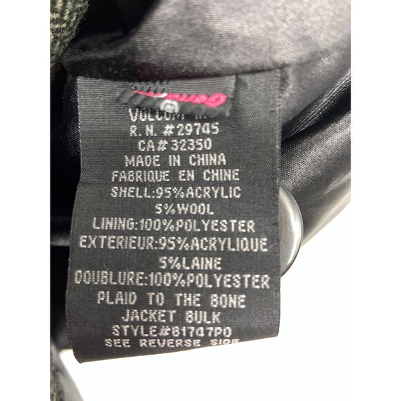 Volcom Wool Blend Plaid Peacoat Jacket  Size XS  DAMAGE - Picture 7 of 10